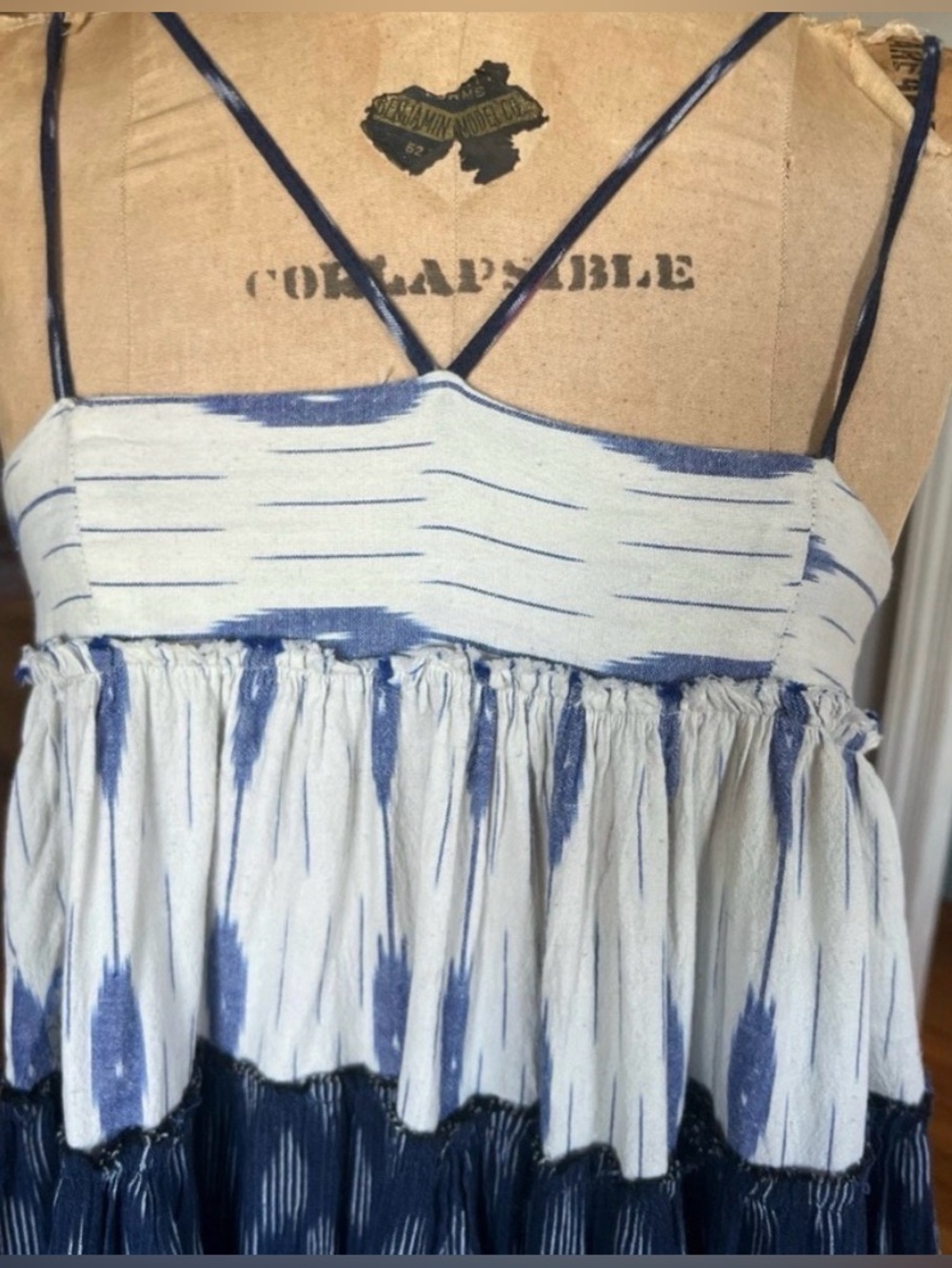 Free People Sweet Summer Blue White Cotton Dress S - Picture 6 of 16